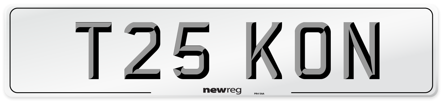 T25 KON Number Plate from New Reg